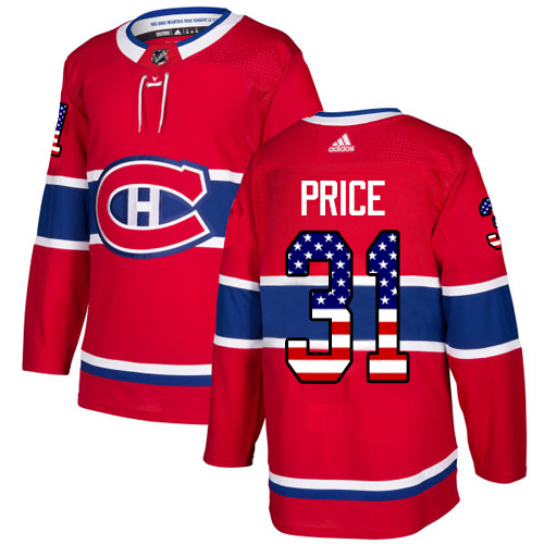 Herren Montreal Canadiens Eishockey Trikot Carey Price #31 Authentic Rot USA Flag Fashion